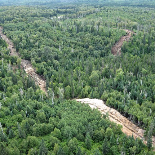 Prairie Lake - Aerial View of Trenching Program